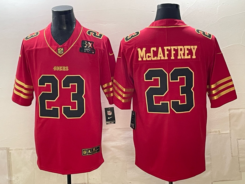 Men 2026 Nike San Francisco 49ers #23 McCaffery red NFL Jersey 101602->->NFL Jersey